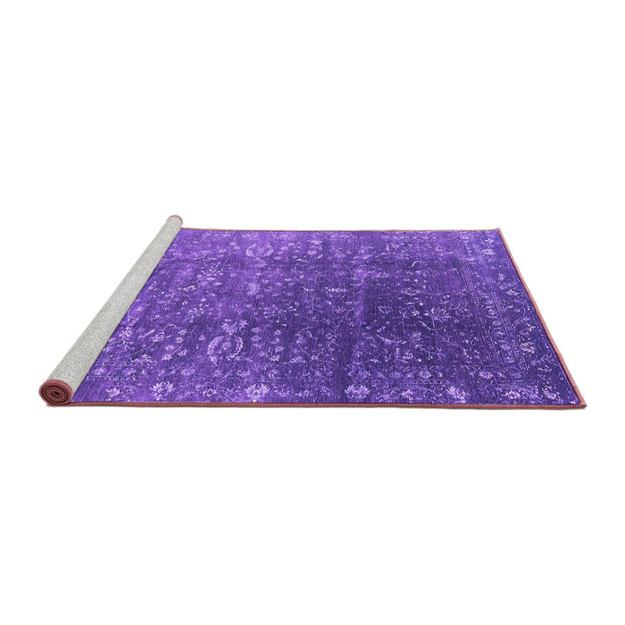Sideview of Machine Washable Oriental Purple Industrial Area Rugs, wshurb1385pur