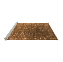 Sideview of Machine Washable Oriental Orange Industrial Area Rugs, wshurb1385org
