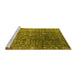 Sideview of Machine Washable Oriental Yellow Industrial Rug, wshurb1385yw