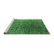 Sideview of Machine Washable Oriental Emerald Green Industrial Area Rugs, wshurb1385emgrn