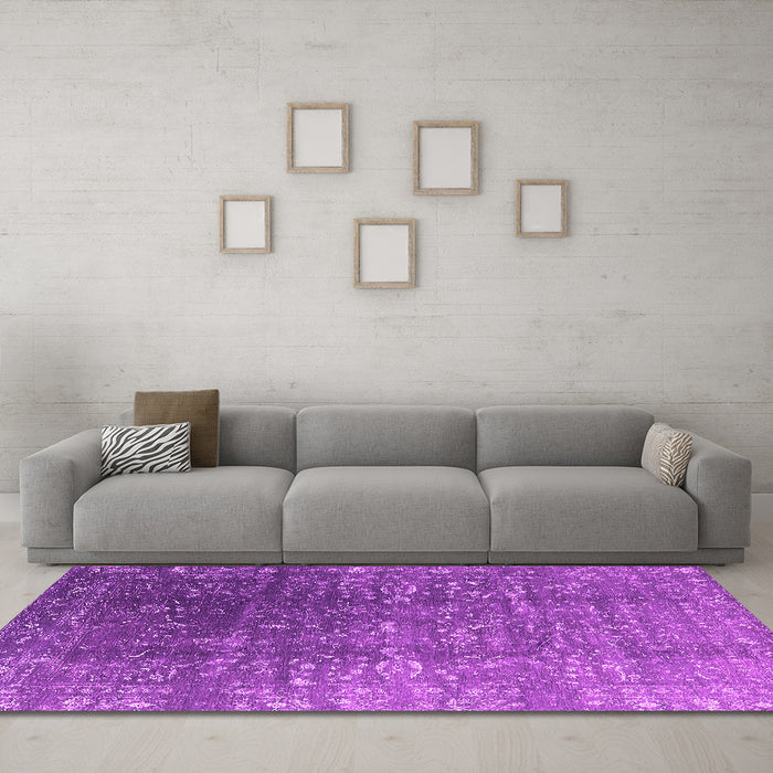 Machine Washable Oriental Pink Industrial Rug in a Living Room, wshurb1385pnk