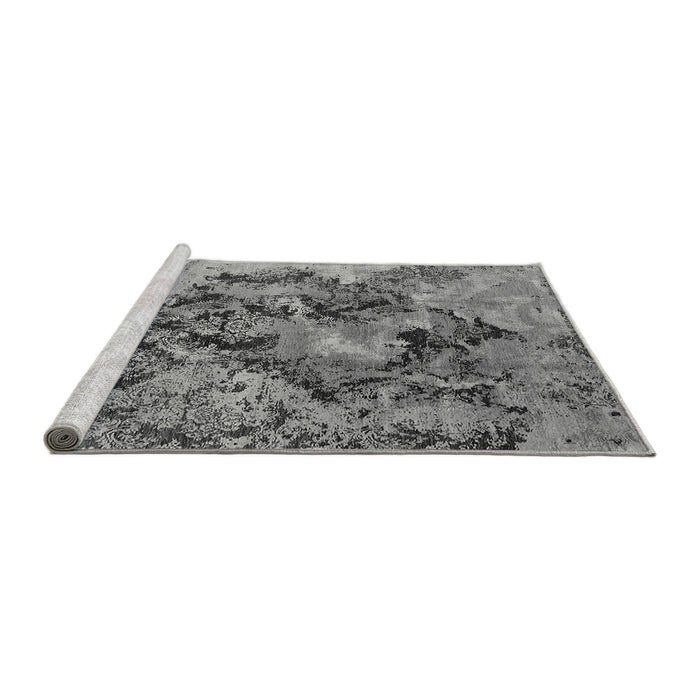 Sideview of Machine Washable Oriental Gray Industrial Rug, wshurb1386gry
