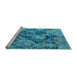 Sideview of Machine Washable Oriental Light Blue Industrial Rug, wshurb1386lblu