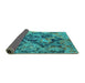 Sideview of Oriental Turquoise Industrial Rug, urb1386turq