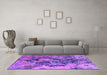 Machine Washable Oriental Purple Industrial Area Rugs in a Living Room, wshurb1386pur