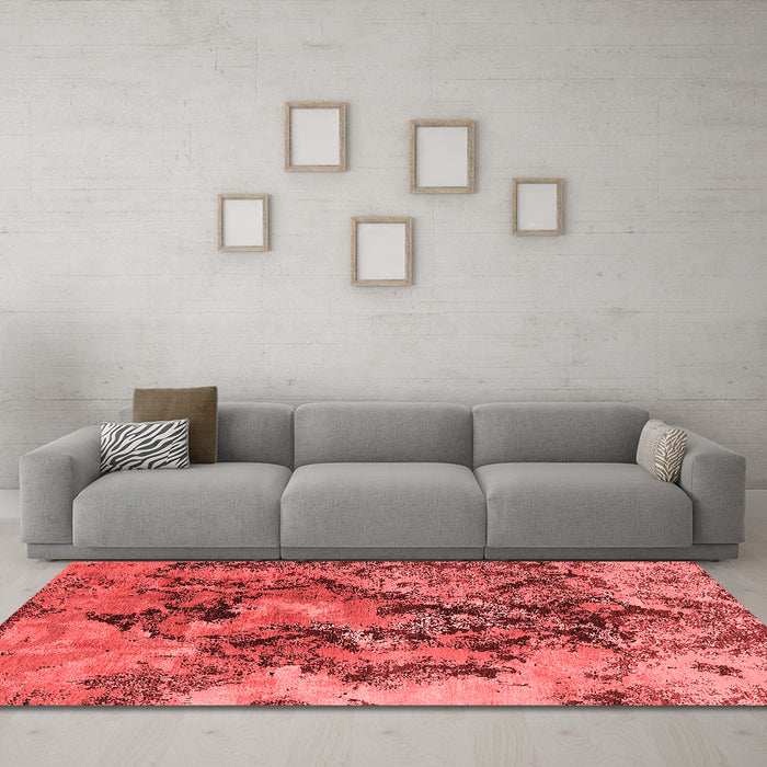 Industrial Red Washable Rugs
