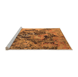Sideview of Machine Washable Oriental Orange Industrial Area Rugs, wshurb1386org