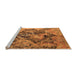 Sideview of Machine Washable Oriental Orange Industrial Area Rugs, wshurb1386org