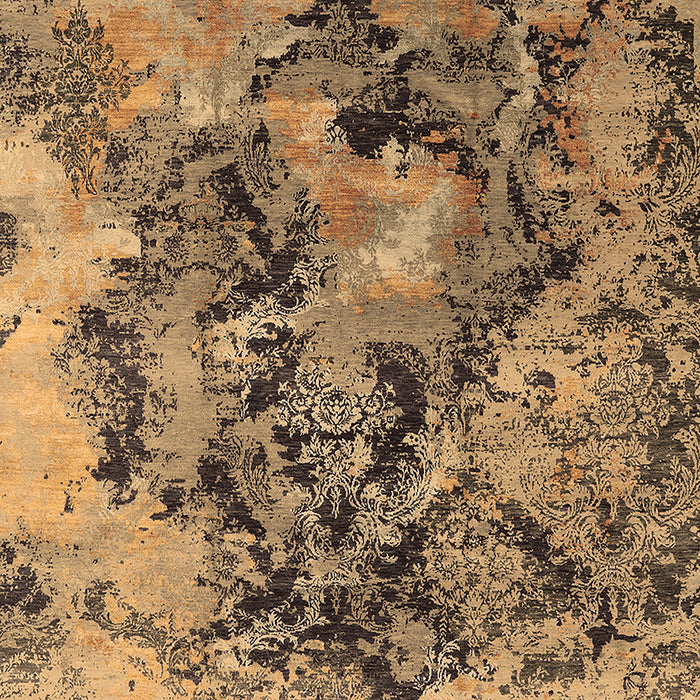 Machine Washable Oriental Brown Industrial Rug, wshurb1386brn