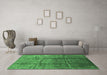 Machine Washable Oriental Emerald Green Industrial Area Rugs in a Living Room,, wshurb1387emgrn