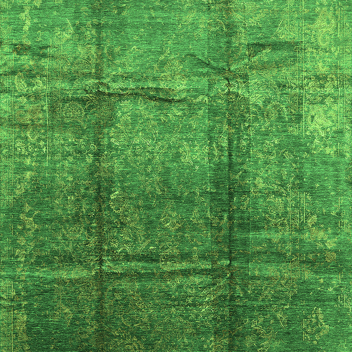 Machine Washable Oriental Green Industrial Area Rugs, wshurb1387grn