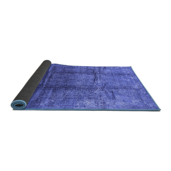 Sideview of Oriental Blue Industrial Rug, urb1387blu