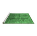 Sideview of Machine Washable Oriental Emerald Green Industrial Area Rugs, wshurb1387emgrn