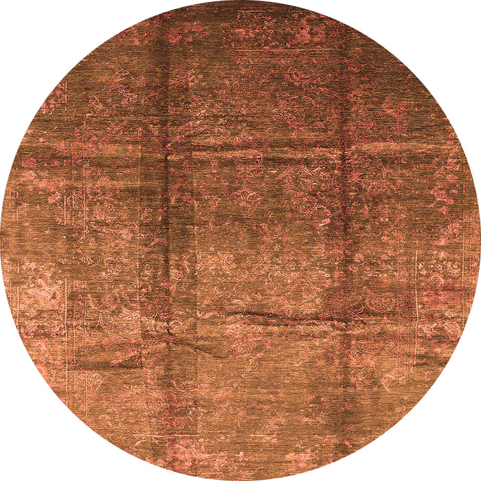 Round Oriental Orange Industrial Rug, urb1387org