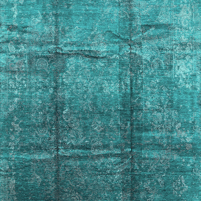 Machine Washable Oriental Turquoise Industrial Area Rugs, wshurb1387turq
