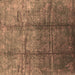 Square Oriental Brown Industrial Rug, urb1387brn