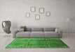 Machine Washable Oriental Green Industrial Area Rugs in a Living Room,, wshurb1387grn