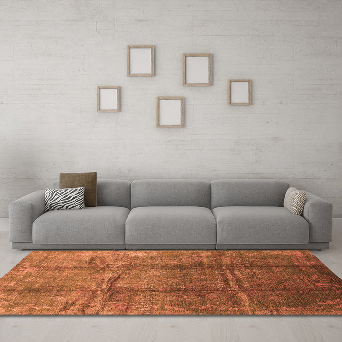 Machine Washable Oriental Orange Industrial Area Rugs in a Living Room, wshurb1387org