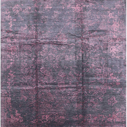 Square Machine Washable Industrial Modern Viola Purple Rug, wshurb1387