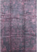 Machine Washable Industrial Modern Viola Purple Rug, wshurb1387