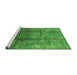 Sideview of Machine Washable Oriental Green Industrial Area Rugs, wshurb1387grn