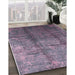 Mid-Century Modern Purple Oriental Rug in Family Room, urb1387