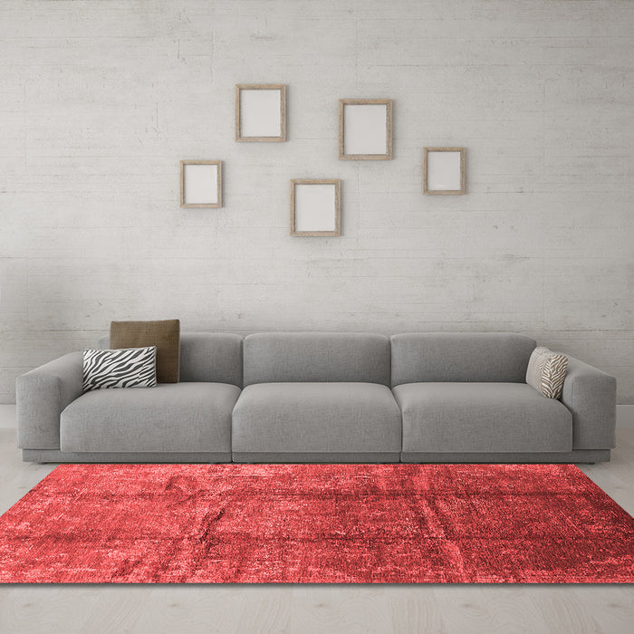 Industrial Red Washable Rugs