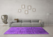 Machine Washable Oriental Purple Industrial Area Rugs in a Living Room, wshurb1387pur