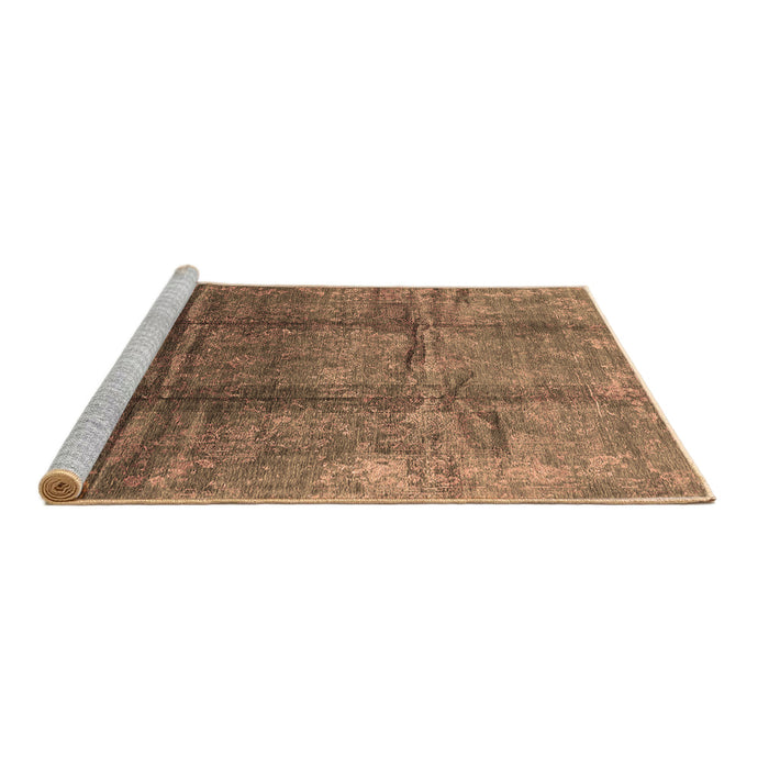 Sideview of Machine Washable Oriental Brown Industrial Rug, wshurb1387brn