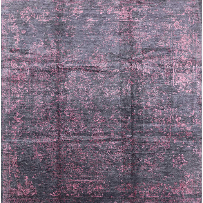 Square Mid-Century Modern Purple Oriental Rug, urb1387