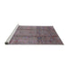 Sideview of Machine Washable Industrial Modern Mauve Taupe Purple Rug, wshurb1388