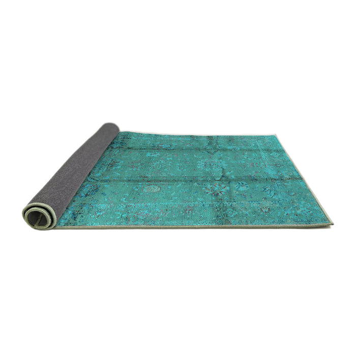 Sideview of Oriental Turquoise Industrial Rug, urb1388turq