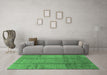 Machine Washable Oriental Emerald Green Industrial Area Rugs in a Living Room,, wshurb1388emgrn