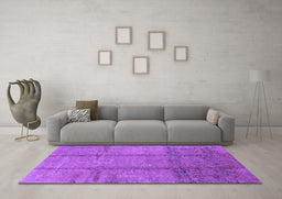 Machine Washable Oriental Purple Industrial Area Rugs in a Living Room, wshurb1388pur