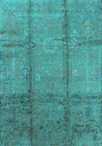 Oriental Turquoise Industrial Rug, urb1388turq