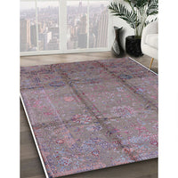 Mid-Century Modern Mauve Taupe Purple Oriental Rug, urb1388