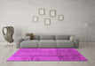 Machine Washable Oriental Pink Industrial Rug in a Living Room, wshurb1388pnk