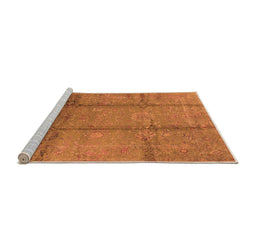 Sideview of Machine Washable Oriental Orange Industrial Area Rugs, wshurb1388org