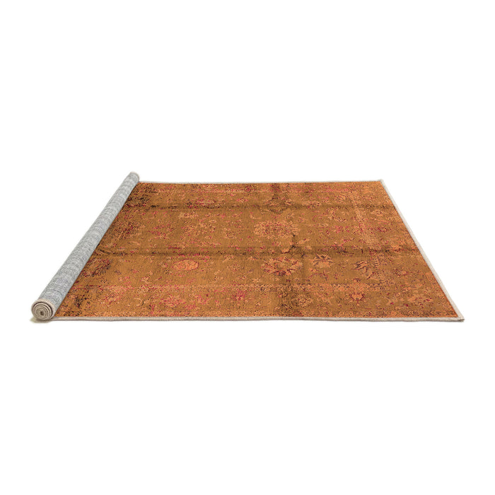 Sideview of Machine Washable Oriental Orange Industrial Area Rugs, wshurb1388org