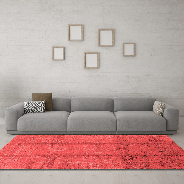 Industrial Red Washable Rugs