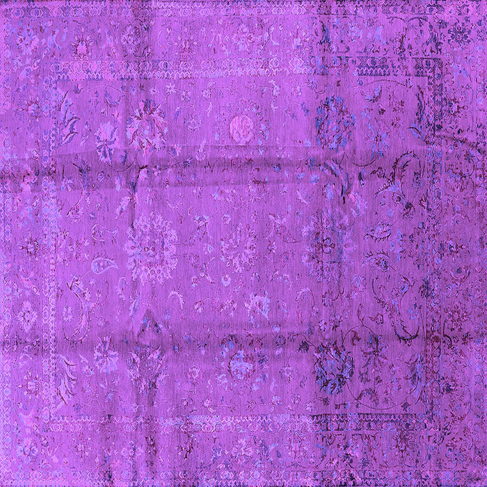 Square Machine Washable Oriental Purple Industrial Area Rugs, wshurb1388pur