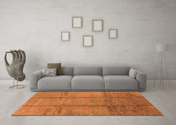 Machine Washable Oriental Orange Industrial Area Rugs in a Living Room, wshurb1388org