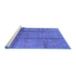 Sideview of Machine Washable Oriental Blue Industrial Rug, wshurb1388blu