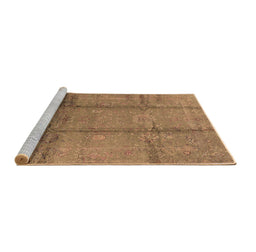Sideview of Machine Washable Oriental Brown Industrial Rug, wshurb1388brn