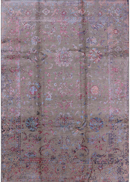 Mid-Century Modern Mauve Taupe Purple Oriental Rug, urb1388