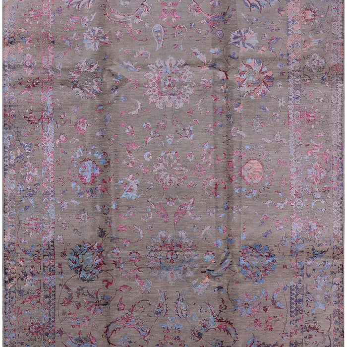 Mid-Century Modern Mauve Taupe Purple Oriental Rug, urb1388