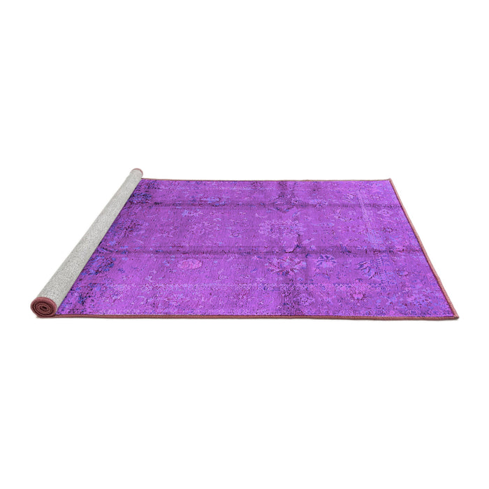 Sideview of Machine Washable Oriental Purple Industrial Area Rugs, wshurb1388pur