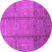 Round Oriental Pink Industrial Rug, urb1388pnk