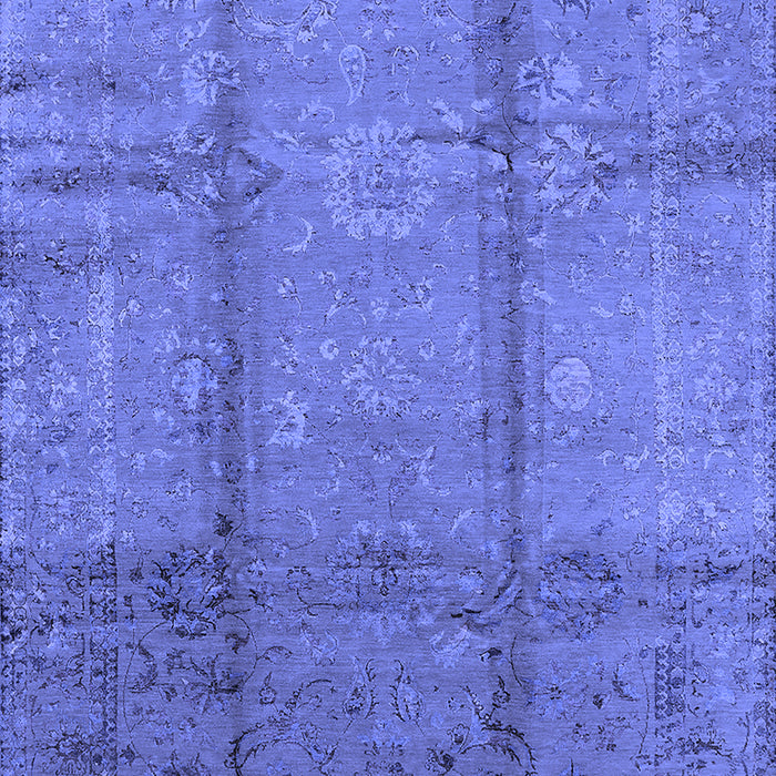 Machine Washable Oriental Blue Industrial Rug, wshurb1388blu