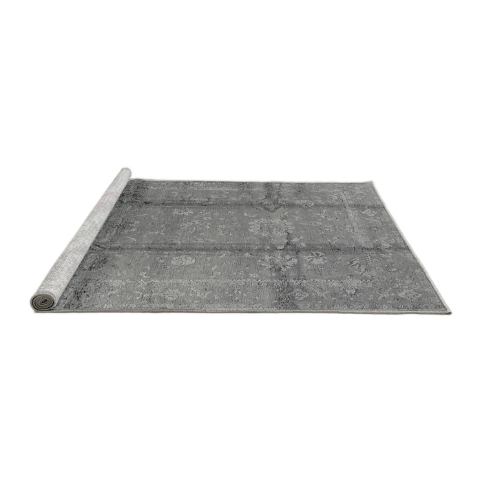 Sideview of Machine Washable Oriental Gray Industrial Rug, wshurb1388gry